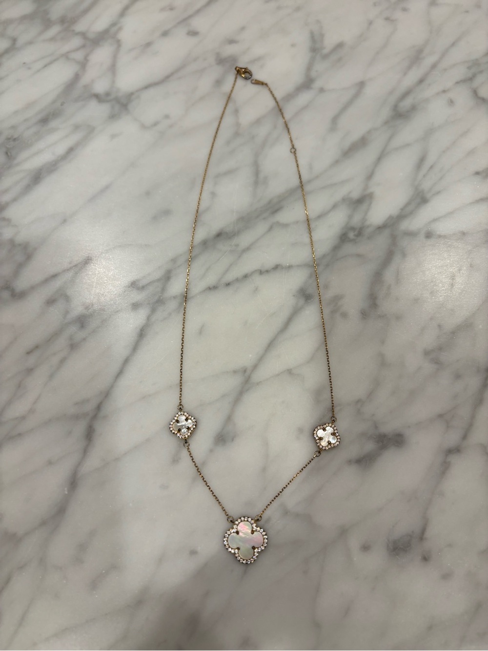 Gold & white opal necklace